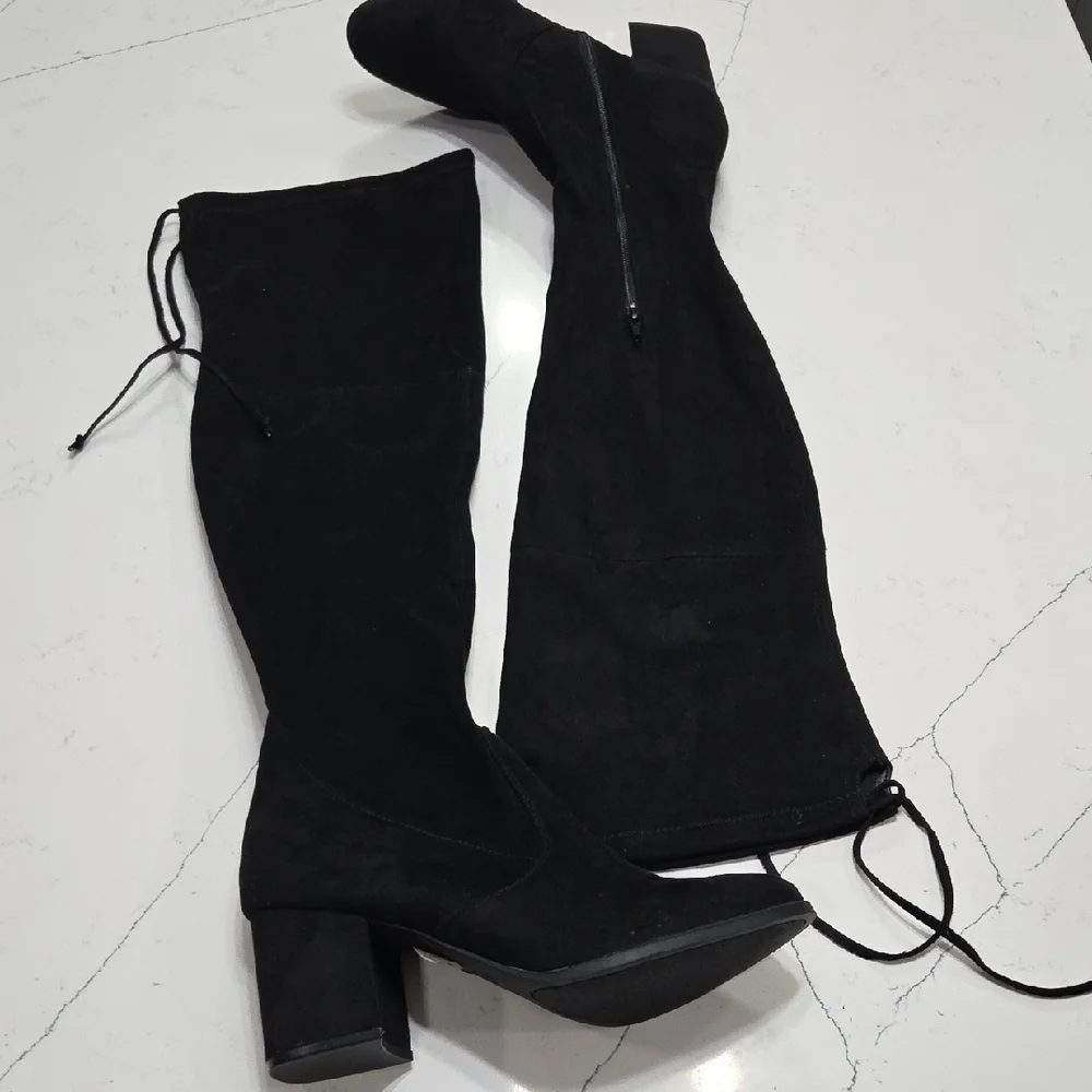 Unisa Black Over-the-Knee Boots Sz10 New Without Tag Or Box